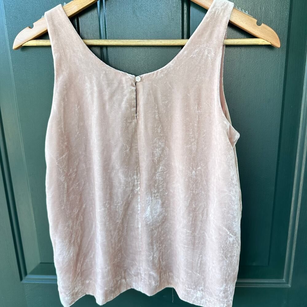 NWT J.Crew Blush Pink Velvet Tank Top 00 Sleeveless Holiday Party Soft Luxe - Picture 3 of 7